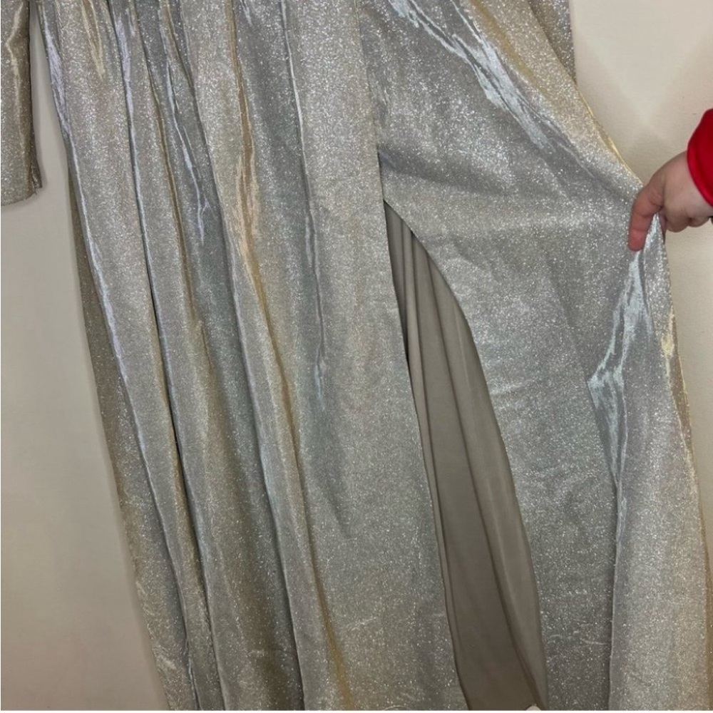 Mac Duggal Long Sleeve Glitter Crystal Ball Gown - Picture 6 of 8